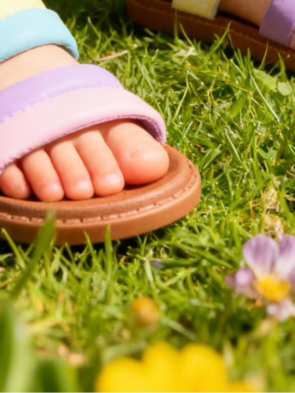 Kids Pastel Purple and Blue Strappy Sandals